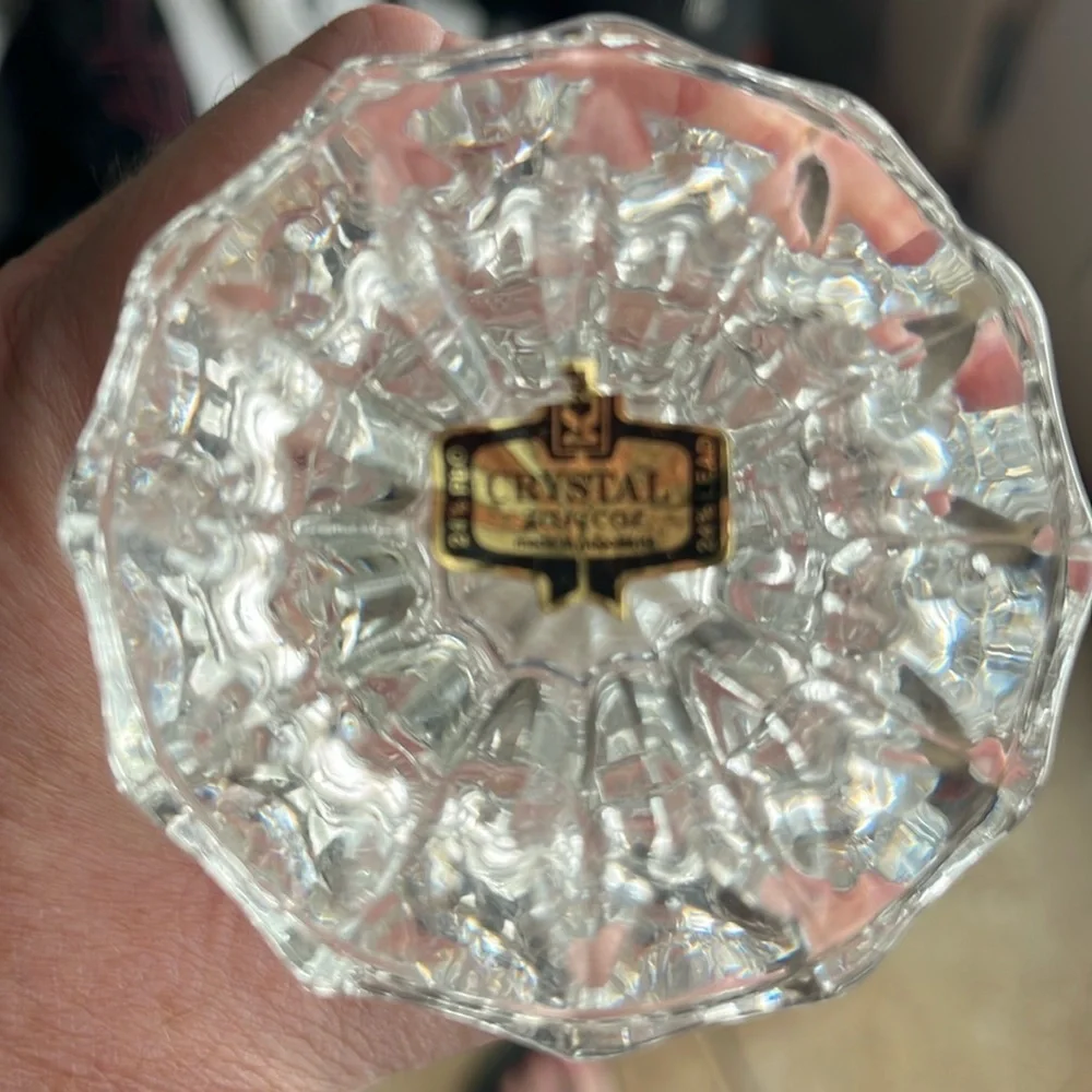 Zajecar Star of David Pinwheel Lead Crystal Vase